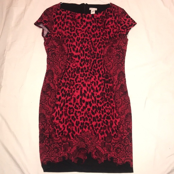 Cache jersey print dress fully lined cap sleeve - Picture 1 of 3